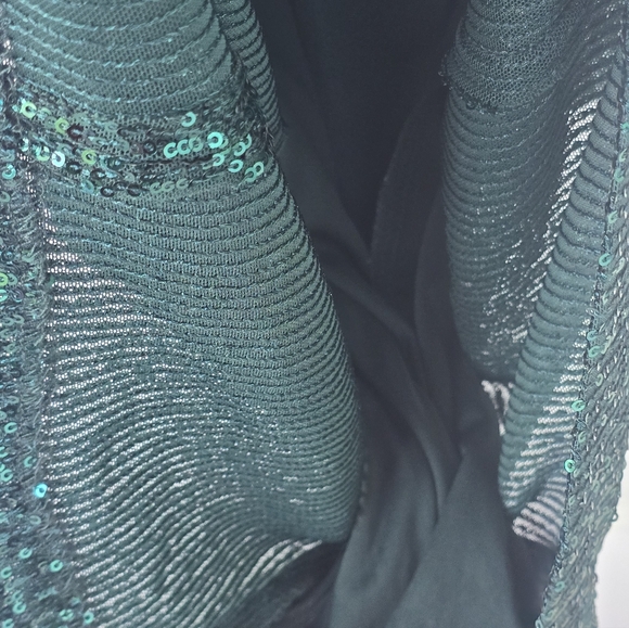 $168 Eliza J Women Sequinned Blouson Shift Dress Sz 8 Green Cocktail Party NWT - Picture 10 of 15